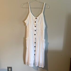 Lovely White Summer Dress With Buttons - image 1